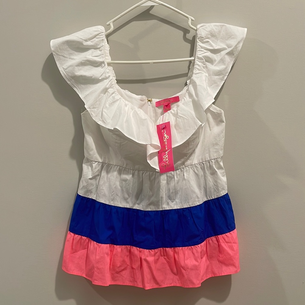 NWT Lilly Pulitzer emie ruffle top